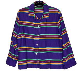 Vintage 90s Chico's Woven Stripe Shacket XL